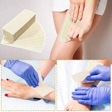 300 Pcs Natural Muslin Epilating Face Wax Strips Hair Removal Eyebrow Precut Body Facial Cotton Wax Cloth Strip For Women Men 4 X 1.5 Inchgift - 4x15英寸 - 查看 7