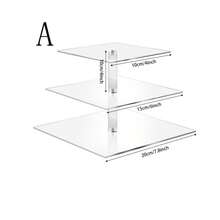 3-5 Tier Acrylic Cupcake Stand, Clear Acrylic Cupcake Tower Display Rack - Square Cupcake Holder, Acrylic Dessert Rack, Suitable For Party, Wedding, Birthday Celebration - Clear - View 6