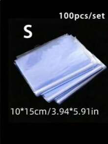 100个/包 透明PVC热缩袋，防尘密封，适用于家庭办公室收纳包装