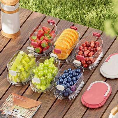 3/5 Layer Transparent PP Sealed Storage Box, Stackable Design With Handle Clasp Lid, Durable Leak-Proof Seal, Multi-Purpose Household Storage Box For Spices, Ginger, Garlic, Herbs, Condiments, Refrigerator