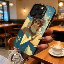Funda de Teléfono Color Blanco Chica Voladora con Diseño de Avión de Papel para Modelos de  y  Adecuada para Todas las Estaciones Opción de Regalo Ideal - Negro - Ver 7