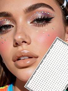 450颗银白色小水钻，2毫米，多包装（8颗/5颗/3颗/2颗/1颗），闪亮钻石，适用于眼角/指甲/面部装饰，适合狂欢节、情人节、Y2K派对、日常装饰、DIY面部装饰、音乐节、化妆派对、舞会等场合。 - 白色 - 查看 8