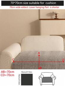1pc Comfortable Chenille Sofa Cushion Cover, Modern Minimalist Non-Slip Sofa Seat Pad, Dust-Proof And Washable Sofa Slipcover, Soft And Fade-Resistant, Pet-Friendly, Suitable For Bedroom, Office, Living Room, L-Shaped Sofa And 1/2/3/4-Seat Sofa - Light Grey - View 13