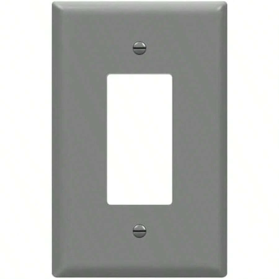 ENERLITES Decorator - Placa de pared para interruptor de luz o receptáculo, acabado brillante, gran tamaño, 1 banda, 5.5 x 3.5 pulgadas, termoplástico de policarbonato irrompible, con certificación UL, 8831O-GY, gris(Oversize Gris) - Multicolor - Ver 1