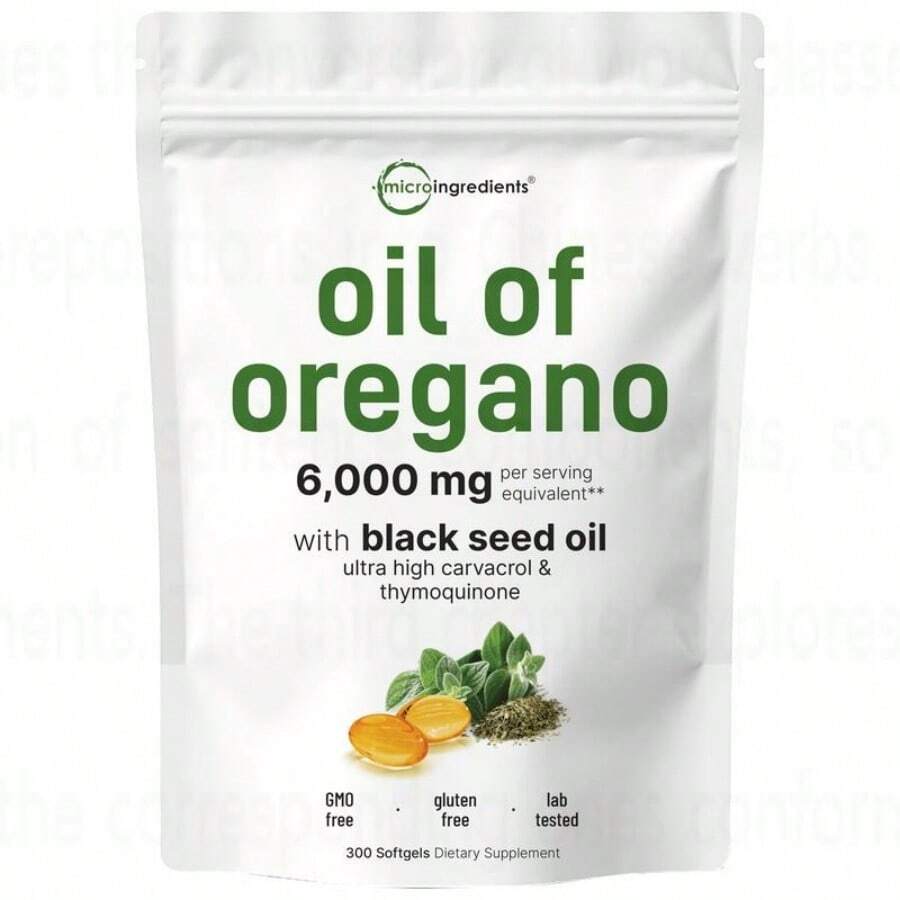 MicroIngredients Combined Oregano Oil And Black Seed Oil Supplement - Oregano Oil - View 1