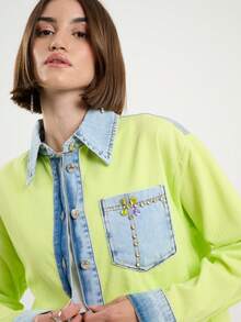Stone Mix Shirt-MADE IN TURKEY - Lime Green - View 4