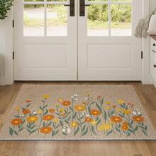 1 Piece Printed Daisy Floral Doormat Front Door Rug, Simple And Clear, Suitable For Bedroom/Living Room/Dining Room/Kitchen/Bathroom Entrance/Hallway/Simple Floor Mat/Festive Decoration/Welcome Mat/Entrance, Courtyard Floor Mat - 20*30英寸 - 查看 2