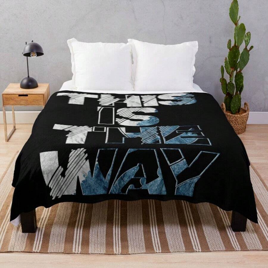 This Is The Way Classic Mandalorian Throw Blanket - Ultra Soft Flannel Blanket For Couch, Bed And Sci-Fi Decor,  Quote Design, Cozy Gift For Fans And TV Series Collectors - 主圖顏色 - 查看 1