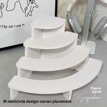 Thick Stepped Toy Display Rack, Curved Triangular Rack For Displaying Figurines, Succulents, Toys - Four-tiered Curved Display Rack - View 3