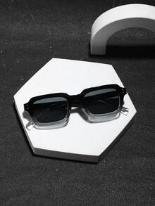 1 PC Men's Casual Square Fashion Glasses Transparent Lightweight Frame For Holiday Travel With Glasses Box - Multicolor - View 7