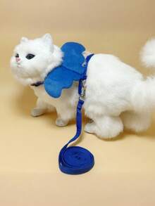 LANGXINGCS 一套糖果色天使翅膀设计防逃脱宠物胸背带和牵引绳，适合小型宠物户外活动 - 彩色 - 查看 7