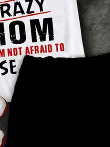 幼儿字母印花短袖T恤和短裤夏季套装 - 白色 - 查看 5