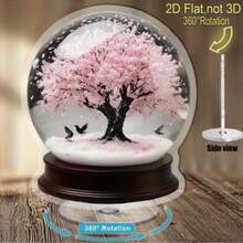 Cây hoa anh đào và bông tuyết 2D phẳng, xoay 360°, làm bằng chất liệu polymer, kiểu dáng cổ điển, không cần điện, thích hợp để trang trí nhà cửa, dịp Lễ Tình nhân, Lễ Phục sinh, Halloween và mùa tốt nghiệp. - Nhiều màu - Xem 9