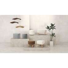 Taburete Otomano de Tela Teddy con Asiento Acolchado y Tapa de MDF como Mesa Auxiliar, Reposapies con Bal de Almacenaje para Sala y Recmara Tela Teddy, Blanco - Osito de tela blanco - Ver 8