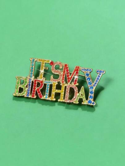 1pc Elegant Luxury English Letter Brooch, New Birthday Gift, Luxury Niche English Letter Brooch, Fashionable High-End Suit Lapel Pin, High-End Boutonniere Accessory, Suitable For Men And Women To Wear At Parties And Banquets/Birthday Gift Accessory/Birthday Party Accessory.