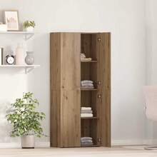 vidaXL Armoire de Bureau avec porte Chêne artisanal 70 x 32 x 77,5 cm - Tabac - Voir 4