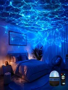 1pc Water Glow Projection Light, LED Starry Sky Ripple Projection Light, USB-Powered Galaxy Decorative Light, Ocean Night Light With Remote Control Ideal For Party Decor, Home Decor, Room Decor, Bedroom Decor, Wedding Decor, Birthday Decor, And Interior Decor - Water Projection Lamp - View 6
