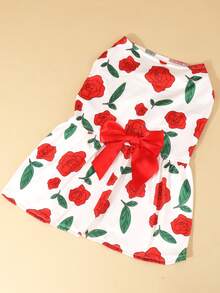 1pc Cute Pet Dress, Made Of Polyester Fabric, With Bow Decor, Suitable For Small To Medium Cats And Dogs, Suitable For Indoor And Outdoor Wear - Multicolor - View 10