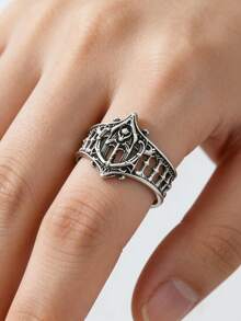 1pc Retro Personalized Classical Gothic Retro Ring, Fashion Creative Holiday Gifts Castle Personalized Jewelry