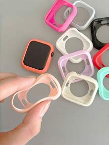 4 Packs Soft Bumper Case Hollow Frame Protective Frame Compatible With Apple Watch Case Ultra 11 10 SE 9/8/7/6/5/4/3/2/1 Compatible With Apple Watch Case Smart Watch 40 MM 41 MM 42 MM 44 MM 45 MM 46 MM 38MM 49 MM Soft Flexible TPU Ultra-Thin Cover Shockproof Bumper Case Leisure Anti-Shock Anti-Scratch Anti-Collision Lightweight Protective Sensitive Touch ((No Glass) Compatible With IWatch For Girls Girl Man