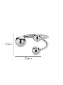 Irregular Beads Stainless Steel Rings For Women Men Open Adjustable Gold Color Chunky Ball Ring Minimalist Waterproof Jewelry - Ring - View 12