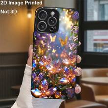 Funda de Teléfono: Funda de Teléfono de Plástico con Textura de Cristal de Mariposa Dorada, Adecuada para iPhone 17 Air/16 Plus/15 Pro Max/14/13 Mini/12/11/X/XR/XS/7/8/SE/6S/5, Regalo Unisex - Colores mixtos - Ver 5