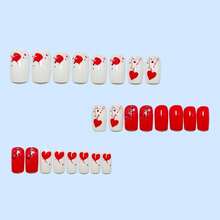 Hot-Selling Love Valentine's Day, Europe And America Wear Nail Ins Wind Nail Art, Removable Fake Nail Pieces - Y477-24片/盒[果凍膠+搓條] - 查看 4