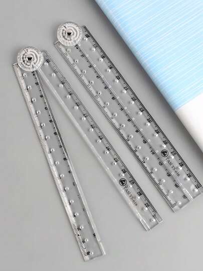 1pc Creative Drawing Acrylic Transparent Folding Ruler (Expanded 30cm), Transparent Design, Minimalist Style, Foldable For Easy Storage And Portability, Student Supplies, Essential For Back To School, School & Education Supplies > Drawing Supplies > Rulers