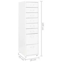 vidaXL Mobile Classeur Bianco 28x41x109 cm Metallo - Bianco - Visualizzare 9