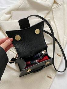 2026 New High-Quality Lipstick Case, Mini Square Bag, New Solid Color Versatile Handbag, Women Purse - Black - View 11