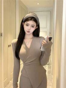 Women Two-Piece Outfits - Màu Khaki - Xem 2