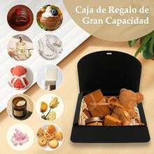 Paquete de 5 Cajas de Regalo de Boda, Cajas de Regalo de Papel, Cajas de Propuesta de Dama de Honor, con Bodas y Fiestas, Bridal shower, Baby Shower, Boda, Halloween, Navidad,para Dulces/Aperitivos - negro - Ver 4