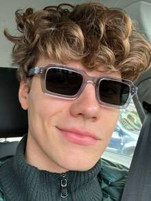 1 PC Men's Casual Square Fashion Glasses Transparent Lightweight Frame For Holiday Travel With Glasses Box - Multicolor - View 15