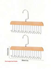 1pc Heavy Duty Wooden Anti-Slip Hanger With 8 Metal Hooks, Ideal For Hanging Camisoles, Swimwear, Bras, Scarves, Ties And Belts In Closet Decorations Decor Festival Decor Room Decor Home Decor Decor Bedroom Decor Dress Pants Shoes Jeans Boots Skirtbedroom,Organizer,Organiser,Home Storage,White T Shirt Women,Black Pants Women,Ladies Winter Clothes,Dress,Winter Clothes For Ladies,Elegant Woman Dresses,White Shirt For Ladies,Long Sleeve,White Jumpsuit For Women,Spring Dresses For Women,Spring Outfits For Women,Spring,Spring Clothes,Minimalist,Summer Tops - Apricot - View 14