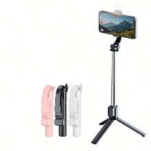 1pc Wireless Selfie Stick With Tripod And Fill Light (Optional), 93cm (36.6inch) Travel Selfie Stick Tripod, Includes Remote, Phone Holder And Built-In Tripod