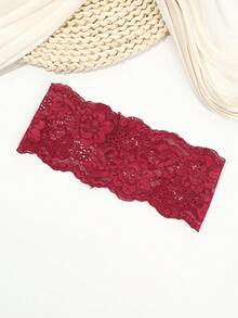 1件蕾丝花朵装饰发带，弹性防滑发饰，女士优雅头饰，适合情人节、新年等场合，也适合化妆、通勤等日常佩戴，多功能女士吸汗发带，休闲发带，优雅头巾 - 彩色 - 查看 5