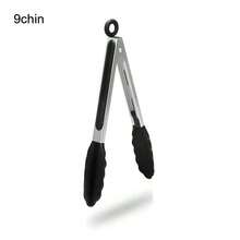 Stainless Steel & Silicone Tongs, Heat Resistant Food Clip, Kitchen Tongs For Barbecue, Pasta, Bread, Salad, Fruit - Multicolor - View 3