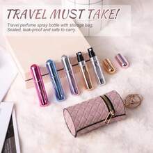 JPNK Mini Refillable Perfume Portable Atomizer Bottle 5PCS Travel Size Spray Refillable Refill Bottle 5 Ml With Travel And Outgoing Bag - 銀粉色紅色紫色金色 - 查看 2