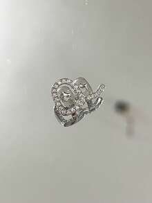 1件空心水滴拱形氧化锆闪亮时尚嘻哈牙饰，派对/夜店配饰，情侣礼物