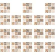 BESPORTBLE 18 Piezas de Baldosas de Mármol Pelar Y Pegar Pared Adhesivo para Salpicaduras de Vinilo Impermeable Mosaico para Salpicaduras para Baño Cocina 10X10 Cm(Beige, marrón claro)
