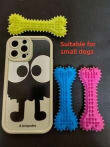 3pcs/1pc (Suitable For Small Dogs) Dog Chew Toys, Bone Shaped Dog Chew Toys Teeth Cleaning, Rubber Toothbrush Stick Chew Toys For Training And Entertainment,(Suitable For Small Dogs, Not Suitable For Large Dogs) - 彩色 - 查看 4