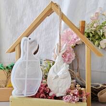 DIY树脂模具胡萝卜兔子挂件吊坠，日常装饰挂件，复活节兔子氛围装饰挂件，硅胶模具，适合DIY手工制作，兔子元素挂件饰品制作 - 白色 - 查看 2