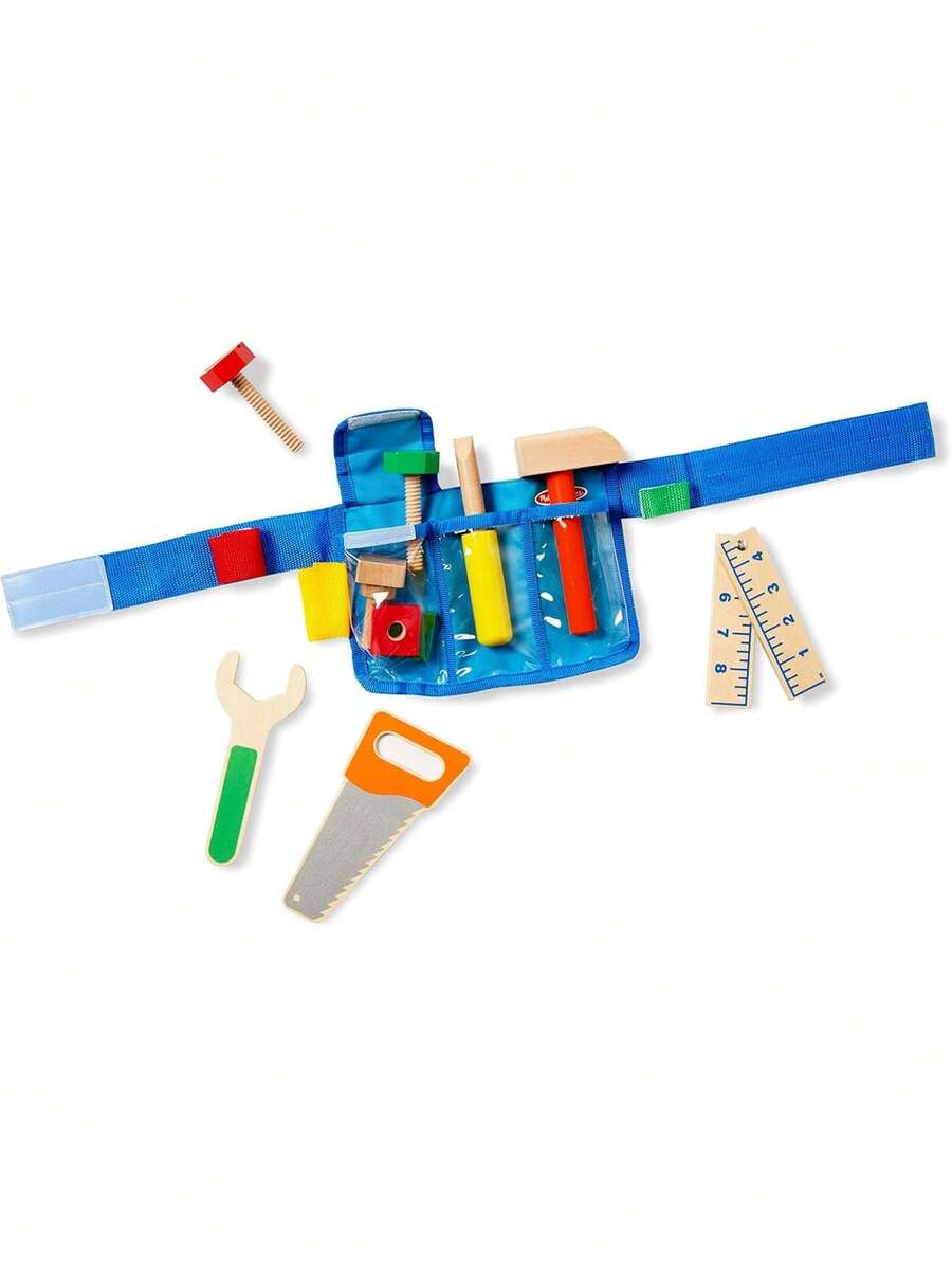 & Doug - Juego Deluxe de Cinturón para Herramientas, 5 Herramientas de Juguete de Madera, 8 Piezas de Construcción,38083391 - Tipo de Enchufe A Japonés (100V) - Ver 1