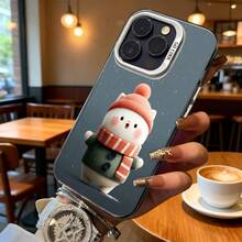 Funda de Teléfono Gris Linda Gato de Invierno con Sombrero y Bufanda Impresión para iPhone 14 15 Pro Max  Galaxy S23 S24 Plus Opción de Regalo Ideal para Todas las Estaciones - Plateado - Ver 6