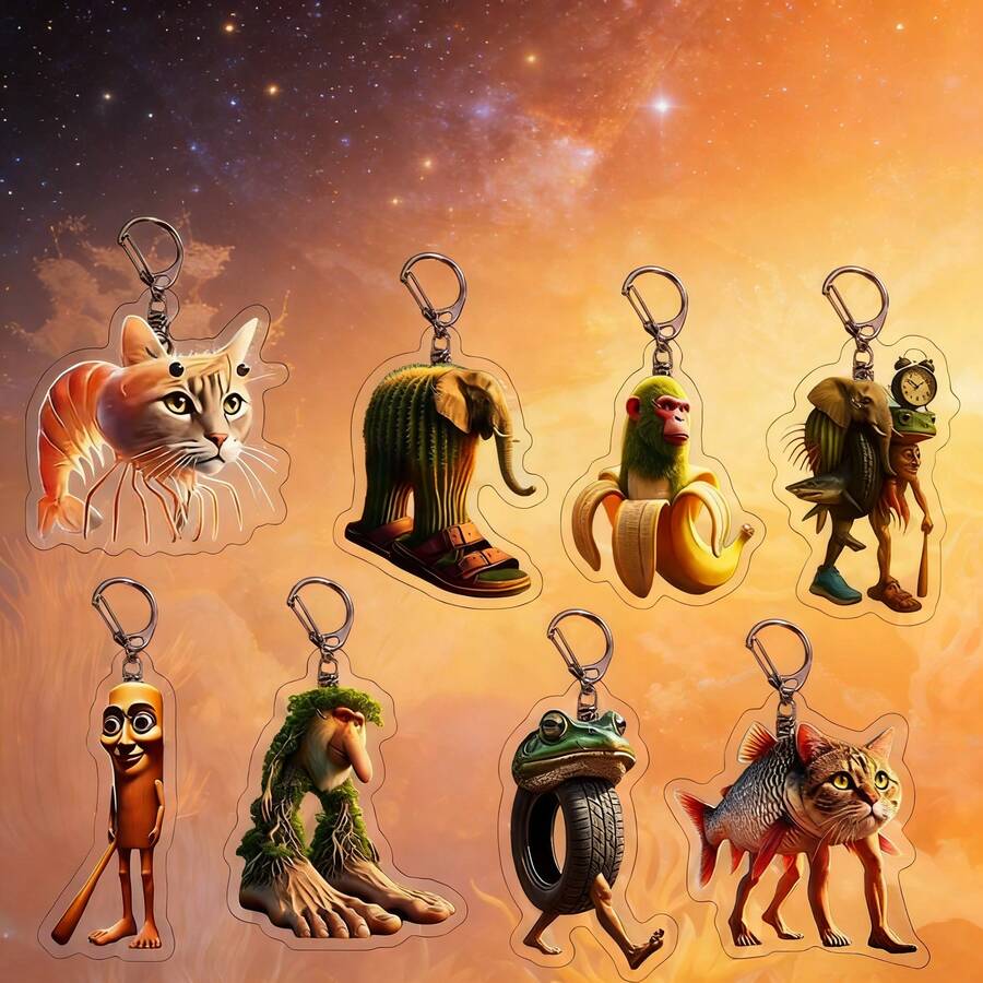 2026 New Arrival: Classic Italian Mountain & Sea Themed Keychain, Backpack Charm, Fun Keyring - Perfect Gift For Friends, Must-Have Back To School Item - Multicolor - View 1