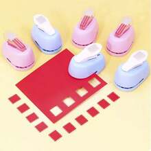 1件装印章压花工具，印章计划本打孔器，创意手工压花工具，文具材料收集工具 - 藍色 - 查看 5