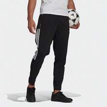 Adidas 阿迪达斯 Tiro21 Wov Pnt 复古运动足球训练侧条纹针织裤，男款，黑色 - 黑色 - 查看 6