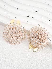 2 Pieces Button Cover For Shirts, Cute Faux Pearl Cufflink Cover, Hand Woven Beading Buckle Clip, Suit, Tailcoat, Shirt Decoration Buttons, Collar Clip, Shiny Button Cover, Suitable For Daily, Party And Wedding Clothing Fashion Decoration Cufflinks, Valentine's Day Gifts