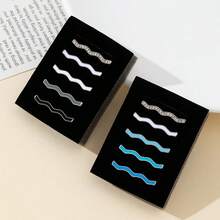 5pcs Sea Wave Element Blue Pink Black&White Series Fashion Jewelry Apple Nail And Ring Loop Jewelry With I Watch Band 40mm 41mm 42mm 38mm 44mm 45mm 46mm 49mm, Soft Silicone Sport Bands With Decorative Compatible With Smart I Watch Charms For Series 10 9 8 7 6 5 4 3 2 1 SE For Women - As Shown - View 12