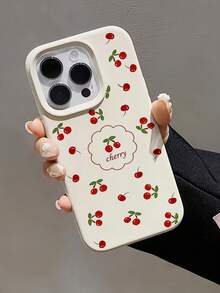 1pc Cute Cloud, Cherry Blossom Pattern Soft TPU Shockproof Phone Case, Minimalist Large Hole Fashion Cover Compatible With IPhone 15/15 Pro/16/16 Pro/17/17 Pro/17 Pro Max/12/12 Pro/12 Pro Max/11/11 Pro/13/13 Pro Max, Elegant Apple 14 Phone Case Gift For Friends, Lovers, Sisters Or Yourself - Multicolor - View 3